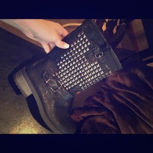 Black studded boots
